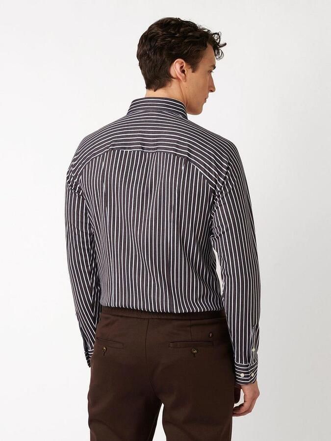 Desoto Overhemd Multi Stripe Bruin - Foto 4