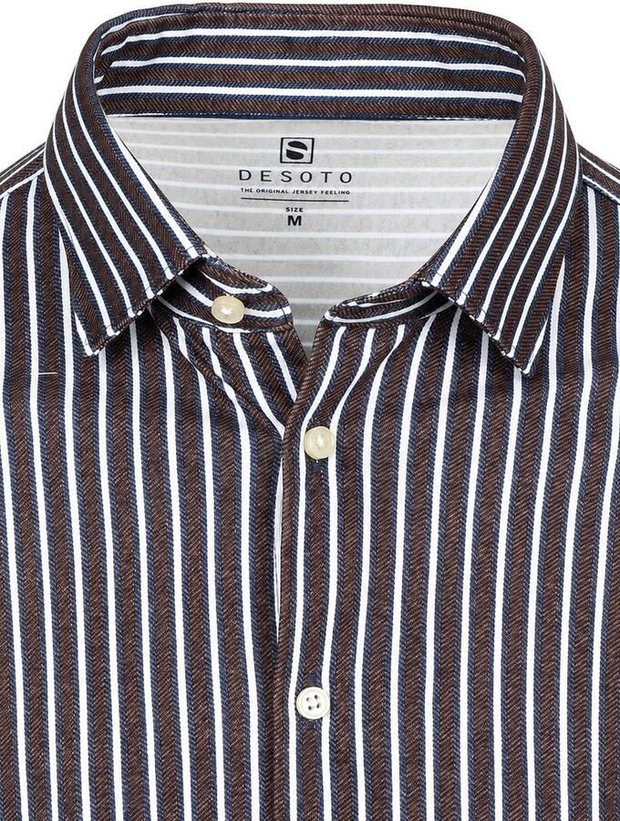 Desoto Overhemd Multi Stripe Bruin - Foto 2