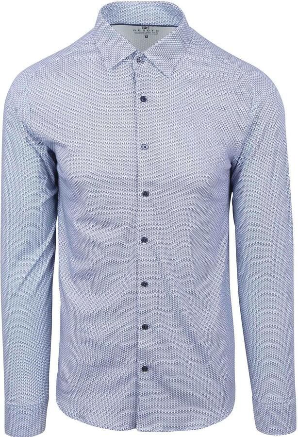 Desoto Overhemd Print Blauw
