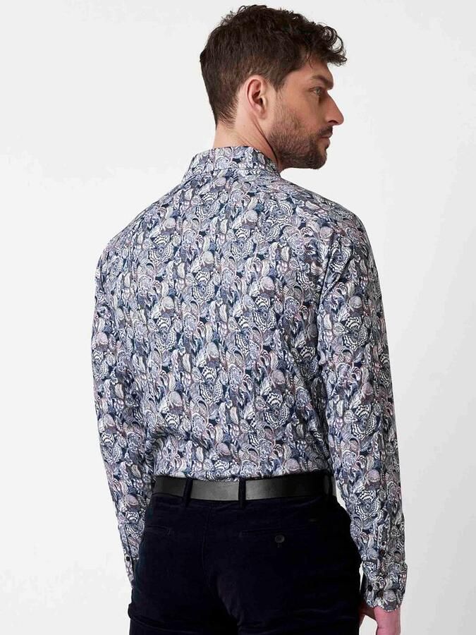 Desoto Overhemd Print Bloem Blauw - Foto 3