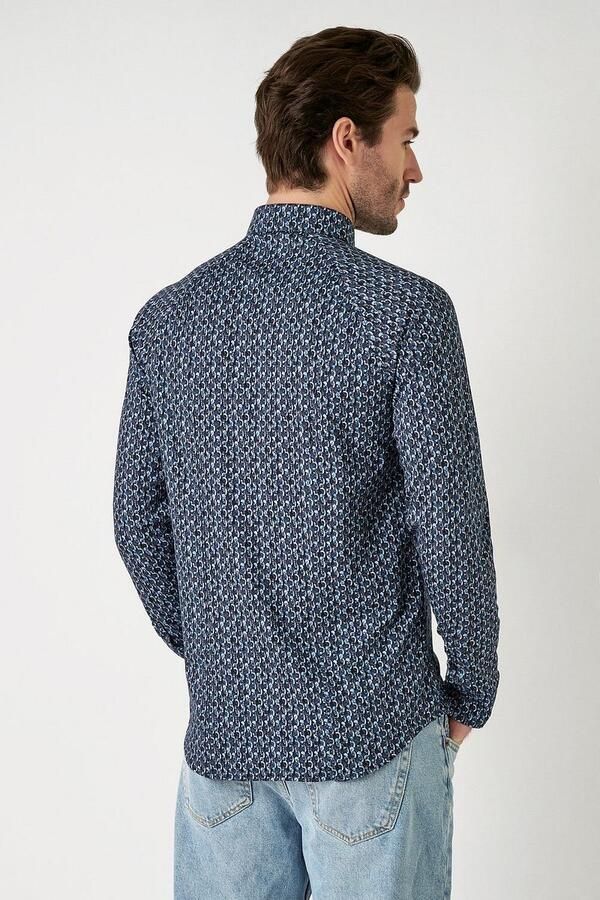 Desoto Overhemd Print Bubbles Navy - Foto 3