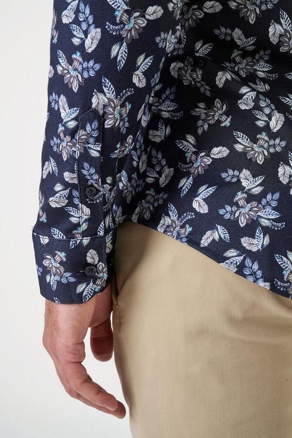 Desoto Overhemd Print Denim Blooming Navy - Foto 4