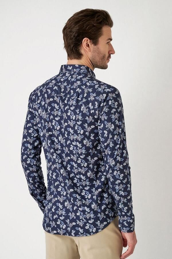 Desoto Overhemd Print Denim Blooming Navy - Foto 5
