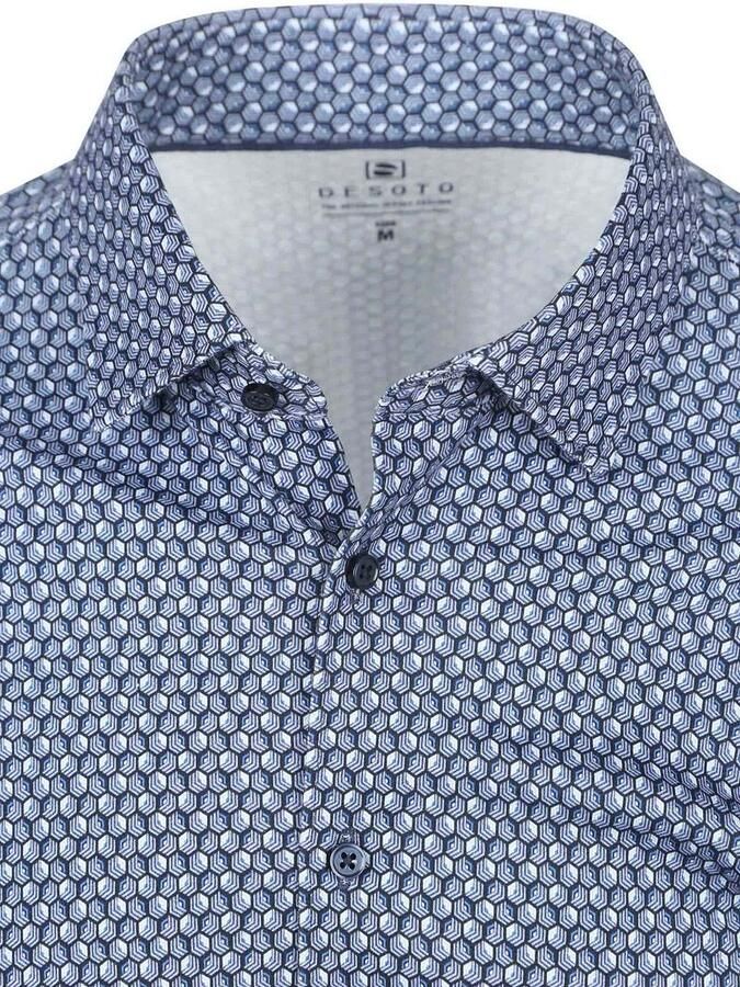 Desoto Overhemd Print Donkerblauw - Foto 4