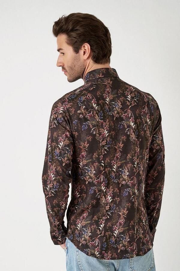 Desoto Overhemd Print Raw Umber Jungle Bruin - Foto 4