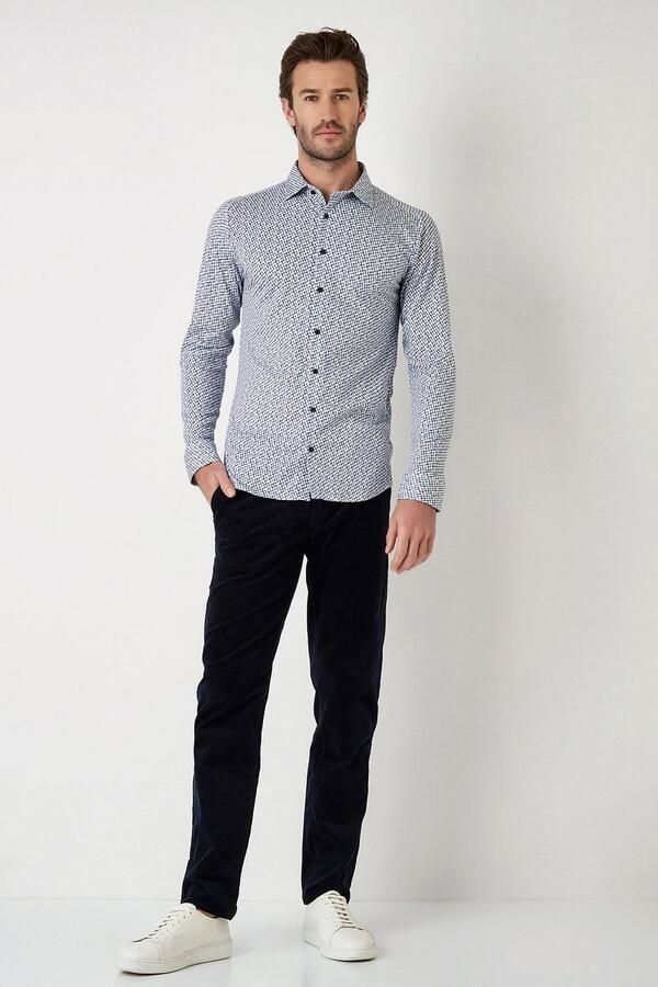 Desoto Overhemd met lange mouwen Jersey overhemd Casual Kent lange mouw Flexibele stretch met modieus allover-print - Foto 6