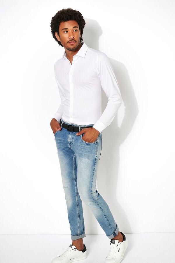 Desoto Overhemd met lange mouwen Jersey overhemd Casual Kent lange mouw - Foto 2