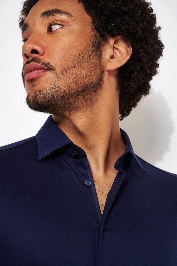 Desoto Overhemd met lange mouwen Jersey overhemd Casual Kent lange mouw - Foto 7