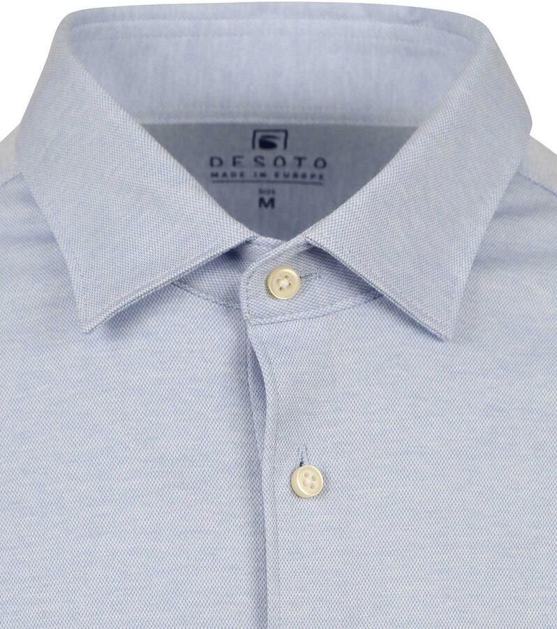 Desoto Overhemd Lange Mouw Overhemd Strijkvrij Kent Melange Lichtblauw