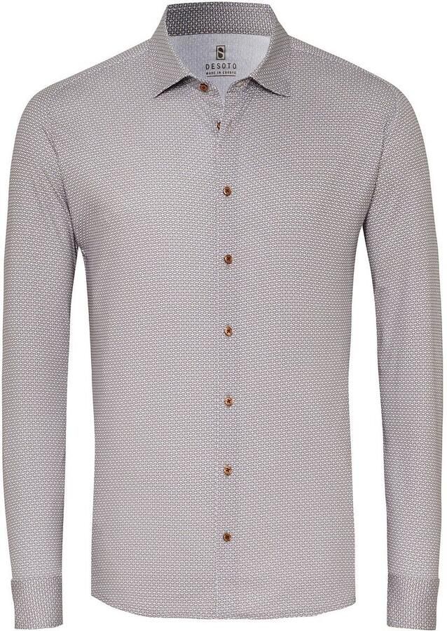 Desoto Overhemd Lange Mouw Overhemd Timeless Elegance Print Beige - Foto 3