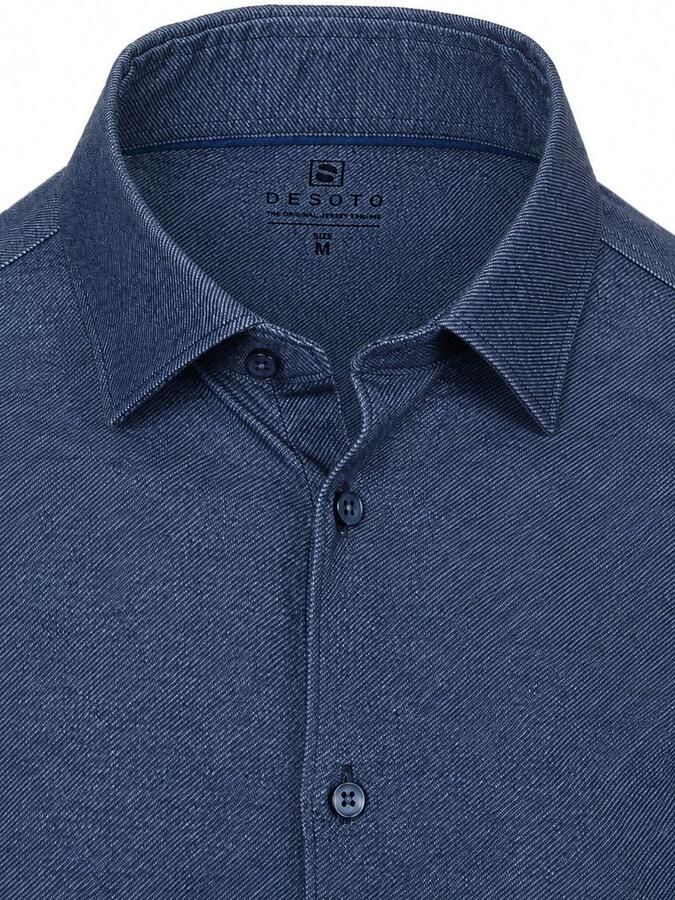 Desoto Overhemd Twill Indigo - Foto 3