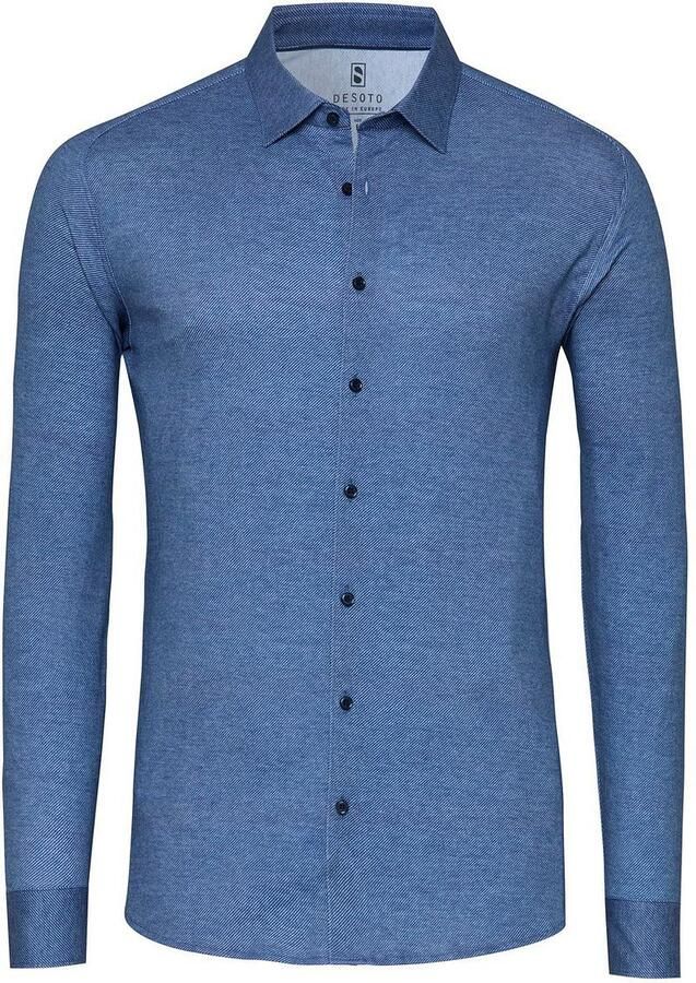 Desoto Overhemd Twill Optics Blauw