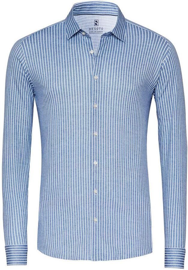 Desoto Overhemd Twill Stripe Blauw