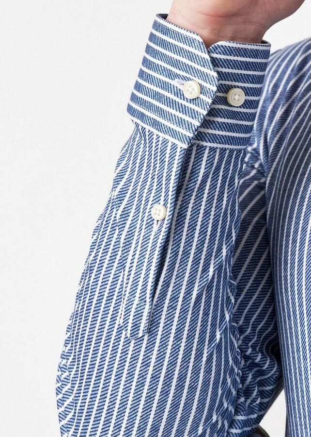 Desoto Overhemd Twill Stripe Blauw - Foto 4