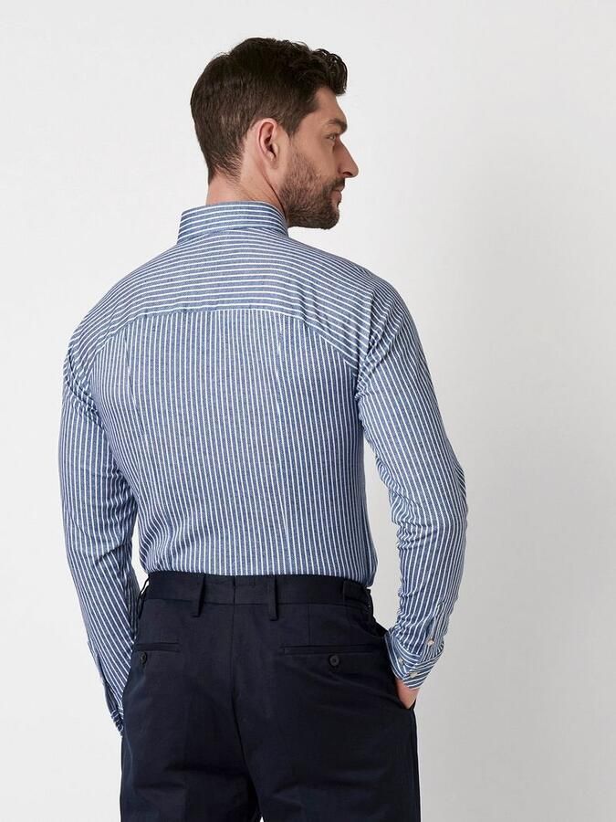 Desoto Overhemd Twill Stripe Blauw - Foto 3