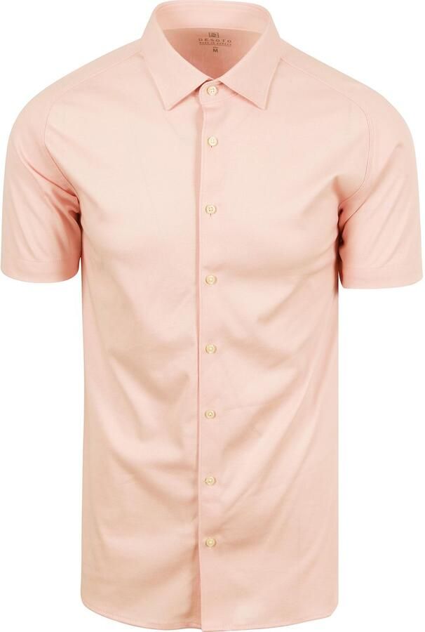 Desoto Short Sleeve Jersey Overhemd Apricot Roze