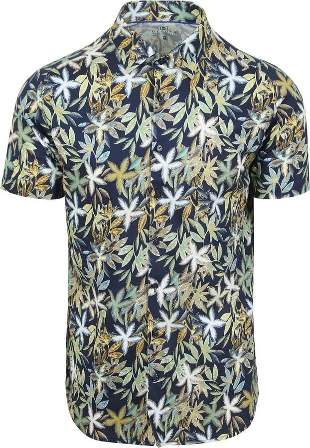 Desoto Short Sleeve Jersey Overhemd Botanic Print Navy