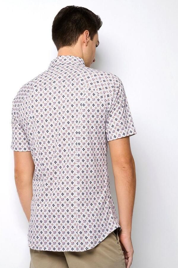 Desoto Short Sleeve Jersey Overhemd Print Beige - Foto 2
