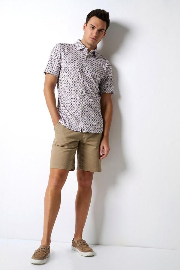 Desoto Short Sleeve Jersey Overhemd Print Beige - Foto 4