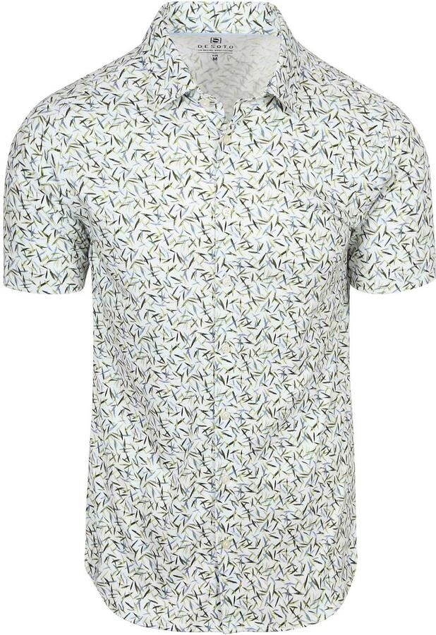 Desoto Short Sleeve Jersey Overhemd Print Groen Blauw
