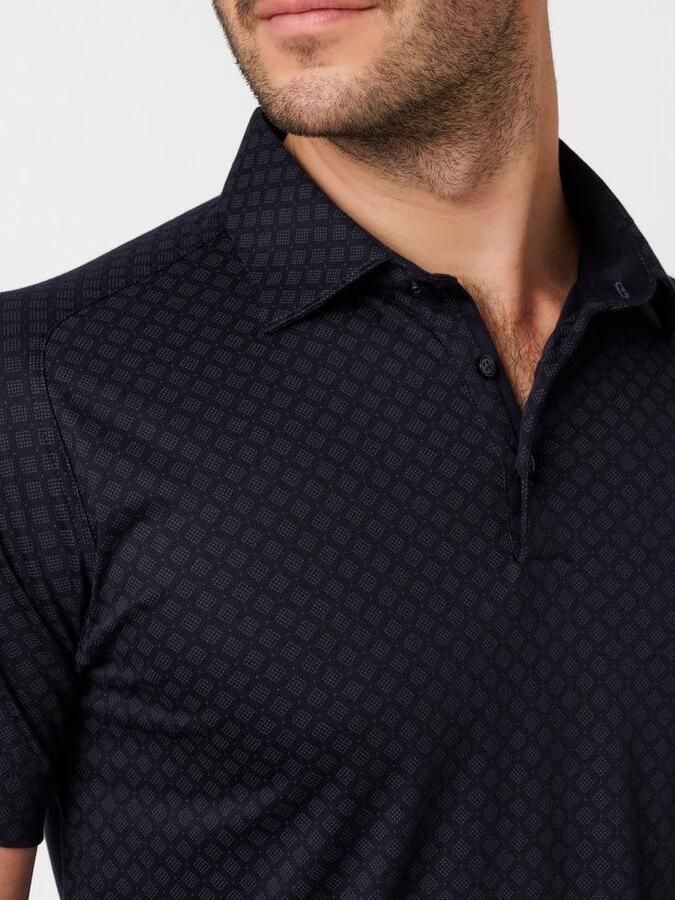 Desoto Short Sleeve Overhemd Cubes Navy - Foto 3