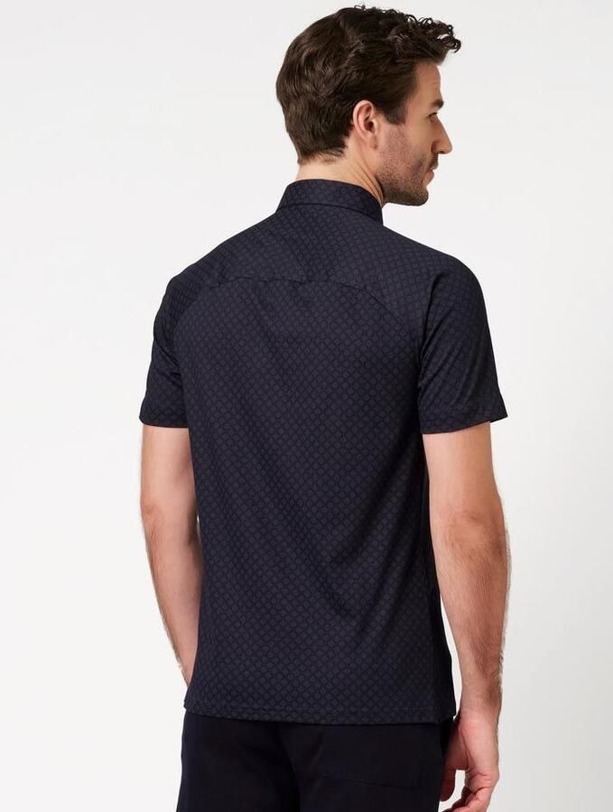 Desoto Short Sleeve Overhemd Cubes Navy - Foto 2