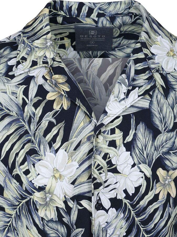 Desoto Overhemd Korte Mouw Short Sleeve Overhemd Festival Navy Groen - Foto 7