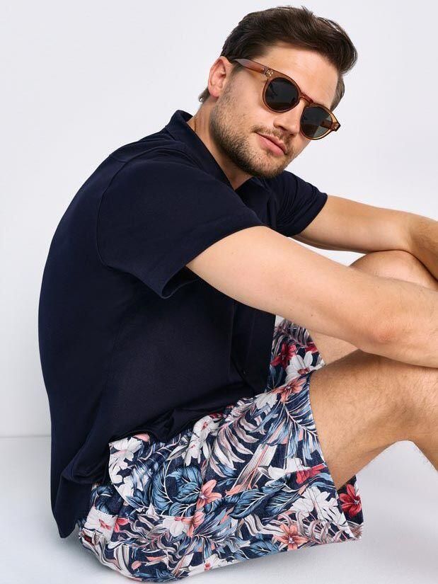 Desoto Short Sleeve Overhemd Festival Navy - Foto 5