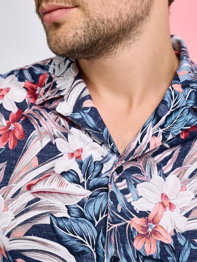 Desoto Short Sleeve Overhemd Festival Navy Multicolour - Foto 4
