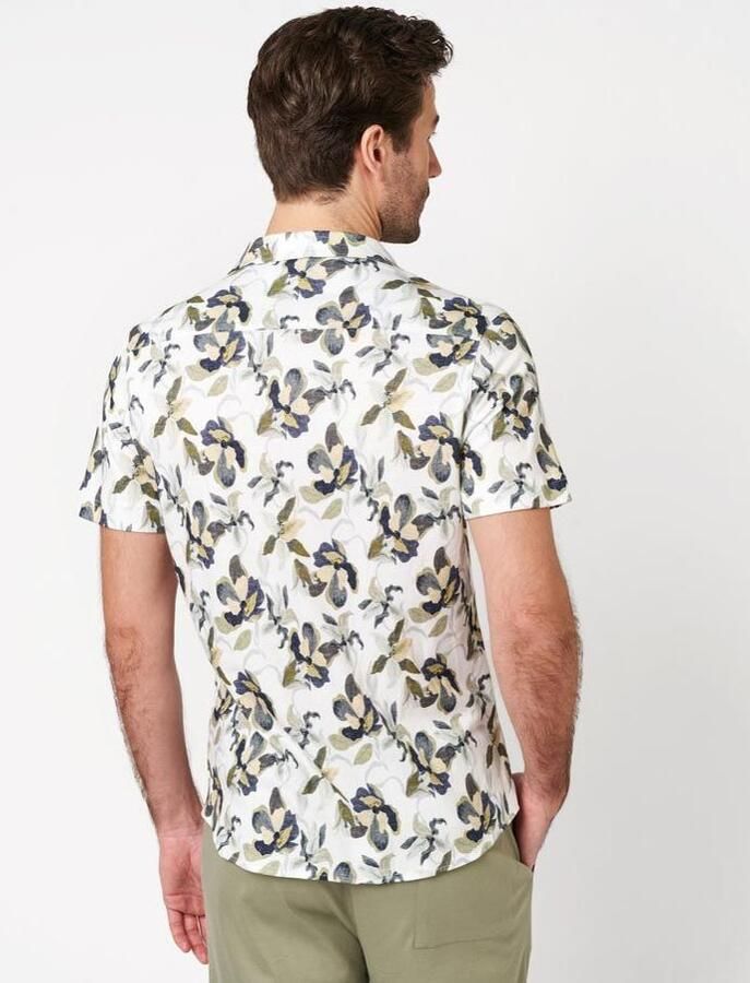 Desoto Short Sleeve Overhemd Festival Wit Groen - Foto 2