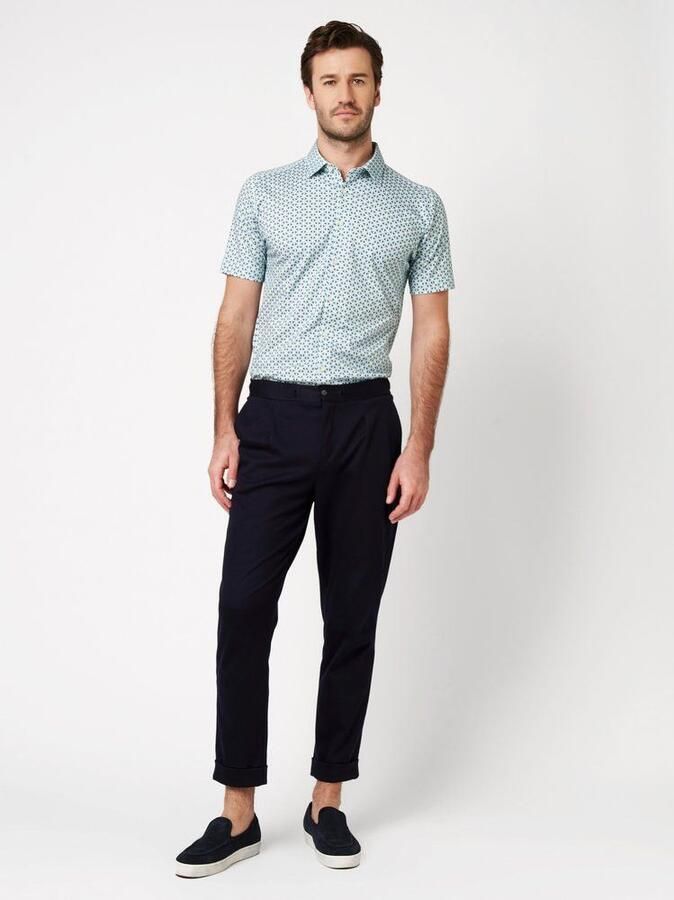 Desoto Short Sleeve Overhemd Print Blauw - Foto 2