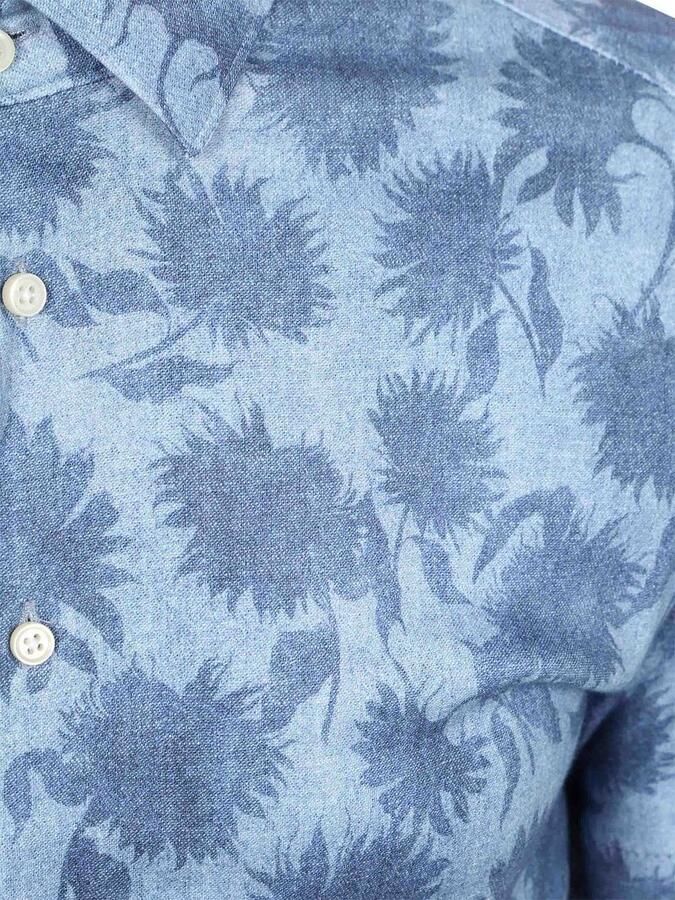 Desoto Short Sleeve Overhemd Print Bleached Denim - Foto 2