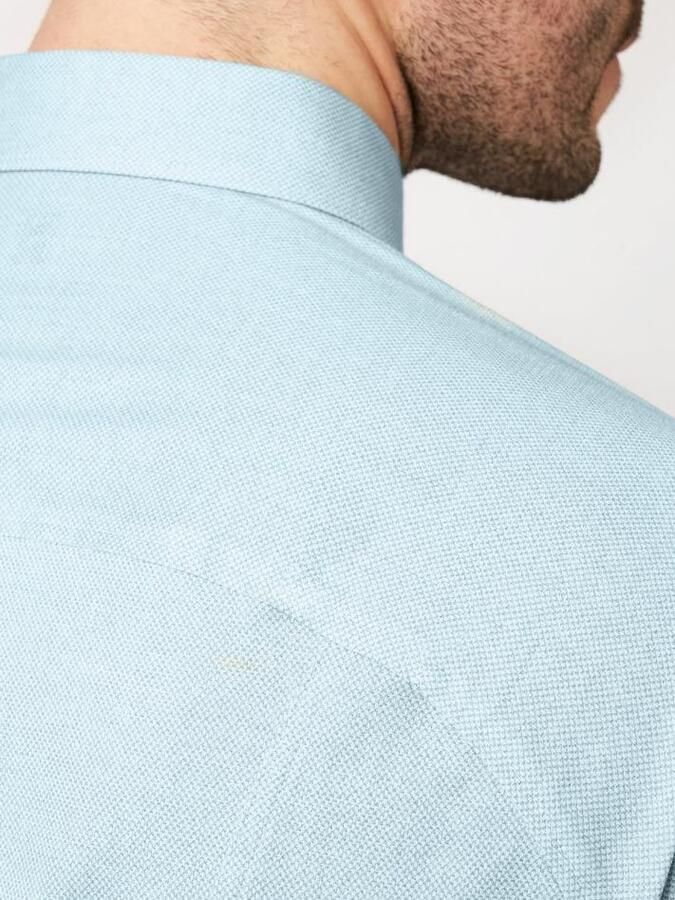 Desoto Short Sleeve Oxford Optics Overhemd Aqua Blauw - Foto 4