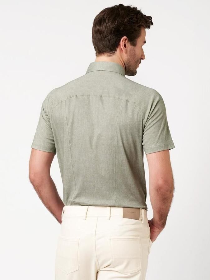 Desoto Short Sleeve Oxford Optics Overhemd Lime Groen - Foto 3
