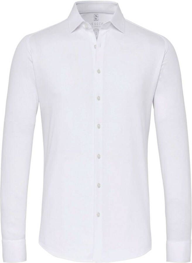 Desoto Overhemd Strijkvrij Wit White Heren