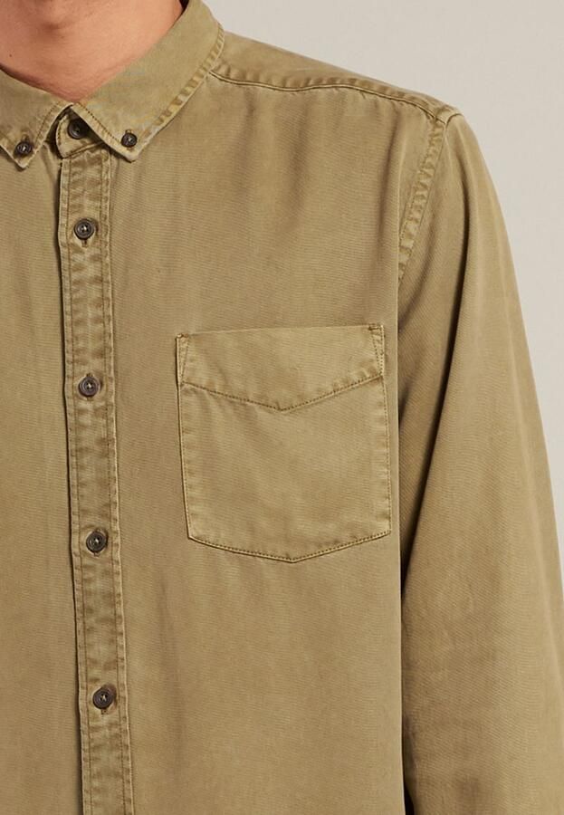 Dstrezzed Overhemd Garment Dyed Tencel Khaki - Foto 3