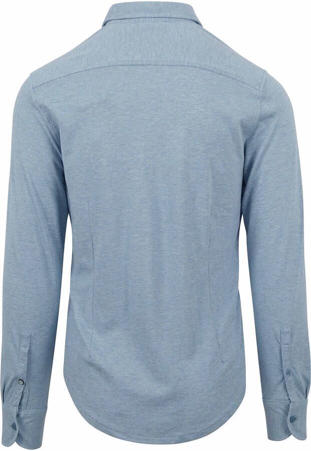 DSTREZZED Heren Overhemden Kirk Shirt Melange Pique Blauw - Foto 7