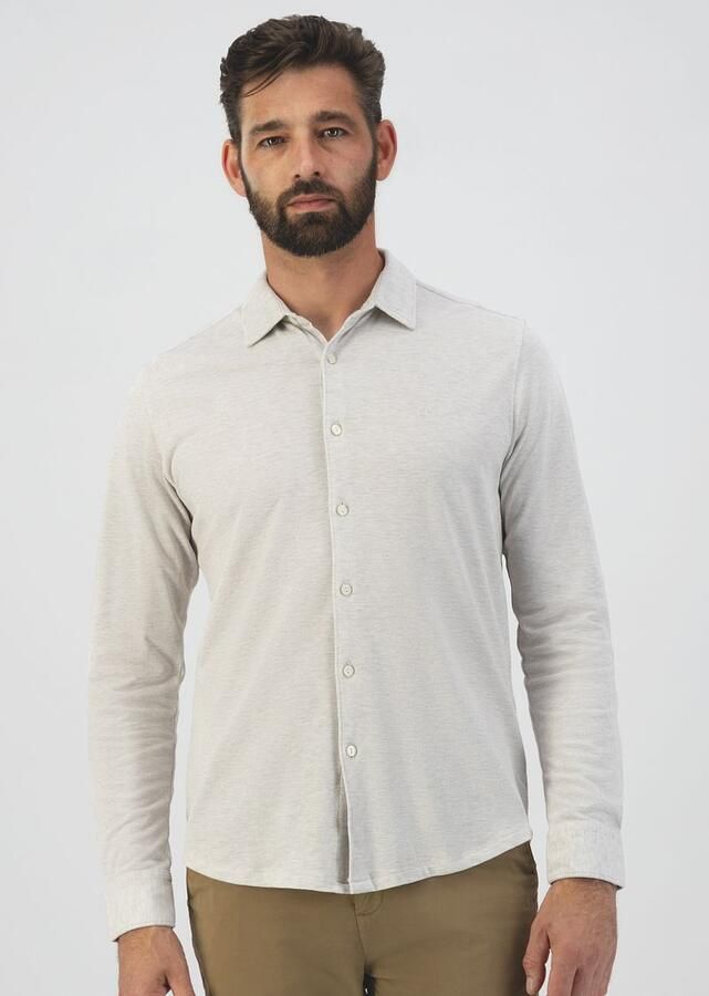 Dstrezzed Heren Overhemden Shirt Melange Pique White Heren - Foto 12