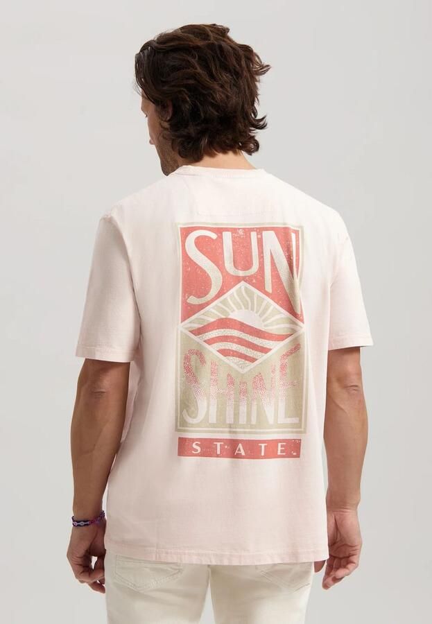 Dstrezzed Ty T-shirt Print Lichtroze - Foto 4