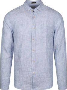 Dstrezzed Lichtblauwe Casual Overhemd Shirt Button Down Linen Melange