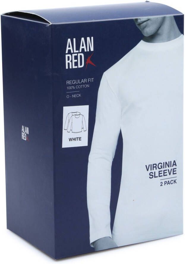 Alan Red T-Shirt Virginia Wit Longsleeve 2-pack