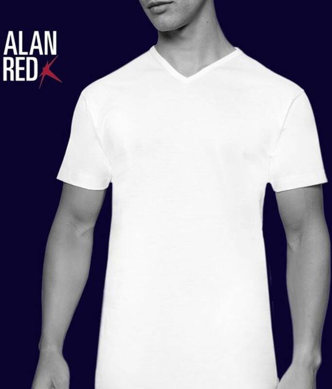 Alan Red Vermont T-Shirt V-Hals Wit (2Pack)