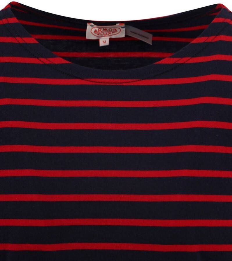 Armor-lux Hoëdic T-Shirt Strepen Navy Rood