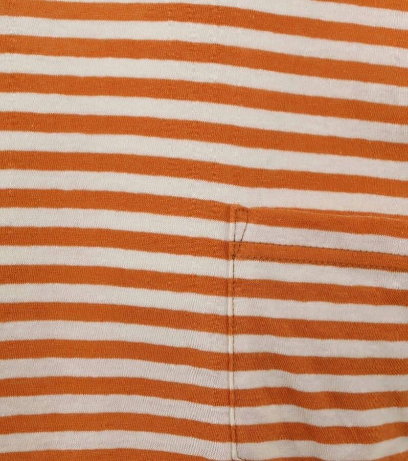 Armor-lux T-Shirt Linnen Strepen Oranje