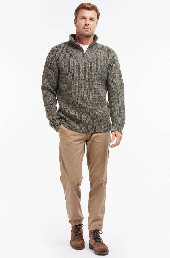 Barbour NewTyne Zip Trui Wol Donkergroen