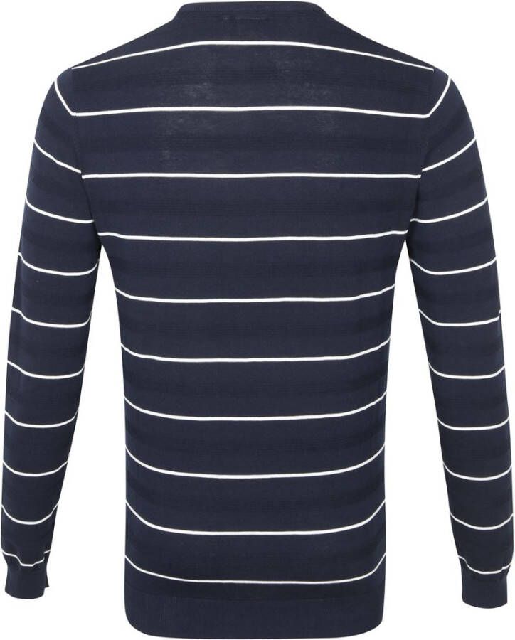 Blue Industry Pullover Stripe Donkerblauw