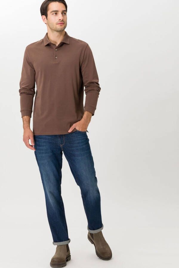 BRAX Longsleeve Polo Pirlo Bruin