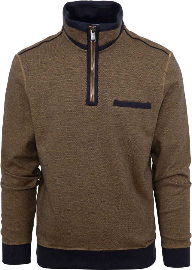 Casa Moda Halfzip Trui Okergeel
