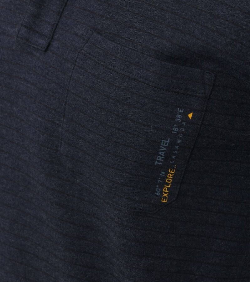 Casa Moda Longsleeve Polo Streep Navy
