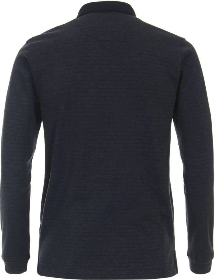 Casa Moda Longsleeve Polo Streep Navy